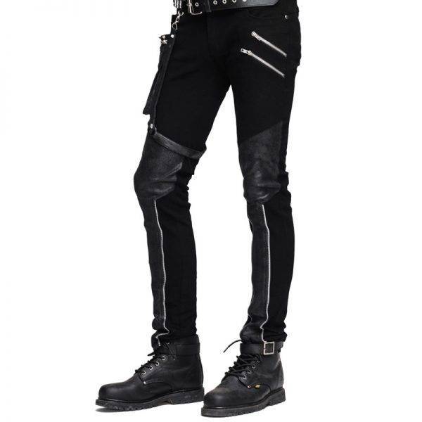 Steampunk Long Jean Pants – Gothic High Waist Black Brown Slimming Streetwear Gothtopia https://gothtopia.com