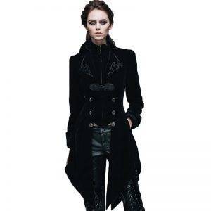 Steampunk Gothic Female Long Coat – Long Sleeve – British Patterns XS-3XL Gothtopia https://gothtopia.com
