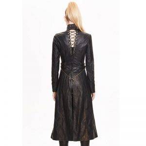 Gothic Punk Ladies Detachable Leather Jacket Size XS-XXXL Gothtopia https://gothtopia.com