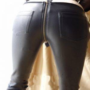 Low Waist Gothic Sexy Zipper Open Crotch Faux Leather Pencil Pants XS-XL Gothtopia https://gothtopia.com