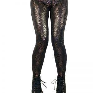 Shiny Punk Gothic Snake Skin Pattern Faux Leather Leggings Gothtopia https://gothtopia.com