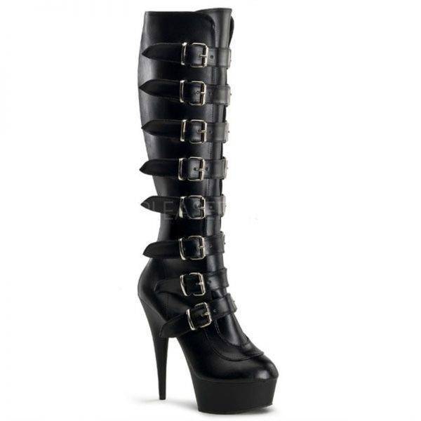 Ultra High Heels Knee-High Boots Punk Side Zipper Straps & Buckles – 5 Colors Gothtopia https://gothtopia.com
