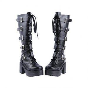 Gothic Punk Boots High Heels Good Treads – Black or Red – Sz: 3.5-16 Gothtopia https://gothtopia.com