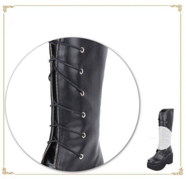 Motorcycle Punk Boots Lolita Cosplay High Heels Dress Boots Sz: 3.5-16 Gothtopia https://gothtopia.com