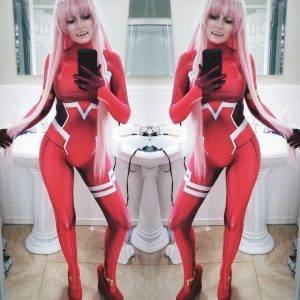 Zero Two Darling in the Franxx Cosplay D.va anime 3D Printed Costume jumpsuit Zentai Halloween Catsuit Bodysuit Gothtopia https://gothtopia.com