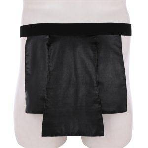 Soft 6 Panel Faux Leather Low Rise Metal Studded Kilt Underwear Gothtopia https://gothtopia.com