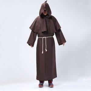 Comic Con Party Cosplay Costume Monk Hooded Robes Cloak Cape Friar Medieval Renaissance Priest Men For Men Gothtopia https://gothtopia.com