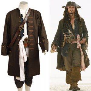 Pirates Of The Caribbean Jack Sparrow Cosplay Costume Jacket Vest Belt Shirt Pants Full Set Halloween Costumes Gothtopia https://gothtopia.com