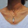Best Friends Crystal Opals Natural Stone Quartz Chokers Women Moon Pendant Necklace Gothic Double Layer Choker Gothtopia https://gothtopia.com