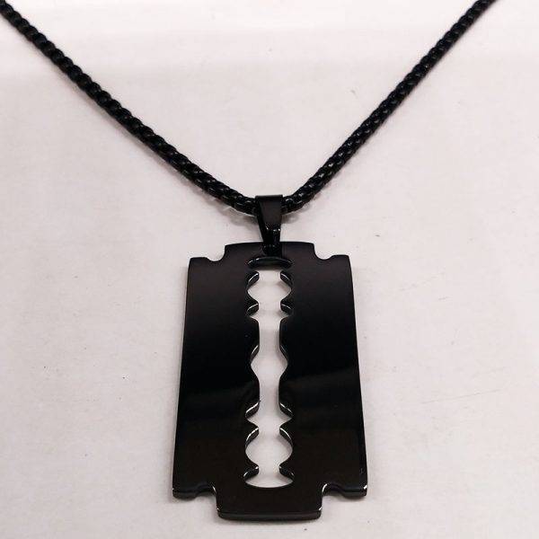 Fashion Blade Stainless Steel Necklaces Men Jewerly Black Color Gothic Necklaces & Pendants Gothtopia https://gothtopia.com