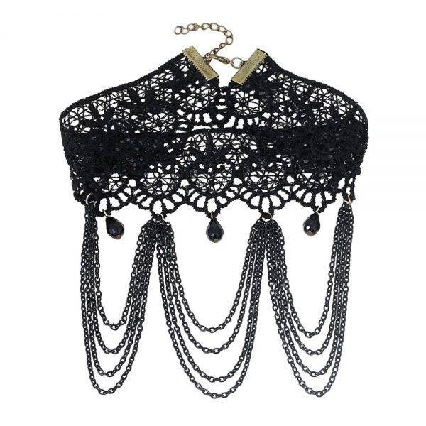 Sexy Gothic Steampunk Chokers Crystal Black Lace Neck Choker Necklace – 19 Style Choices Gothtopia https://gothtopia.com