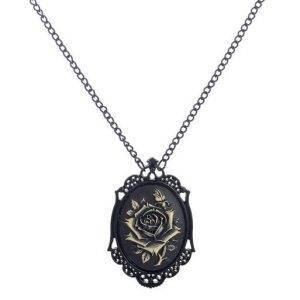 Steampunk Gothic Vintage Rose Flower Pendant Necklace with Matching Chain Gothtopia https://gothtopia.com