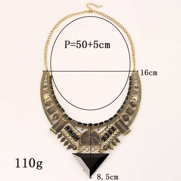 Gothic 4 Colors Vintage Necklace Personality Exaggerated Big Gem Punk Power Maxi Necklace Gothtopia https://gothtopia.com