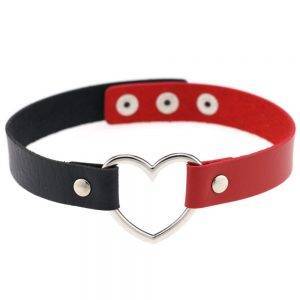 Faux Leather Choker Necklace Goth Heart Choker Statement Punk Jewelry – 14 Color Choices Gothtopia https://gothtopia.com