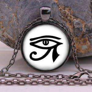 Eye of Horus Necklace Pendant Round Gothic Glass Pendant Necklace Gothtopia https://gothtopia.com