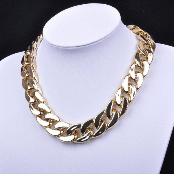 Gothic Punk Golden Chunky Link Chain Short Necklace – approx. 50cm + 4cm Extension Gothtopia https://gothtopia.com