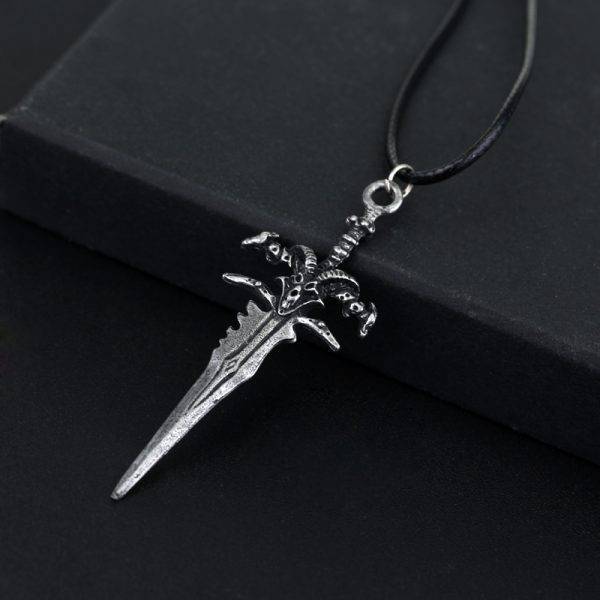 Death Knight Frostmourne Sword Pendant Necklace World of Warcraft Charm Necklace Gothtopia https://gothtopia.com