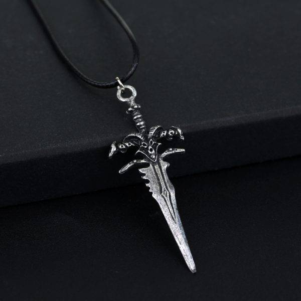 Death Knight Frostmourne Sword Pendant Necklace World of Warcraft Charm Necklace Gothtopia https://gothtopia.com