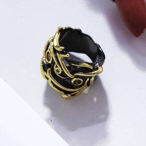 Gothic Unique Black Gold Color Party Gift CZ Street Fashion Jewel Gothtopia https://gothtopia.com
