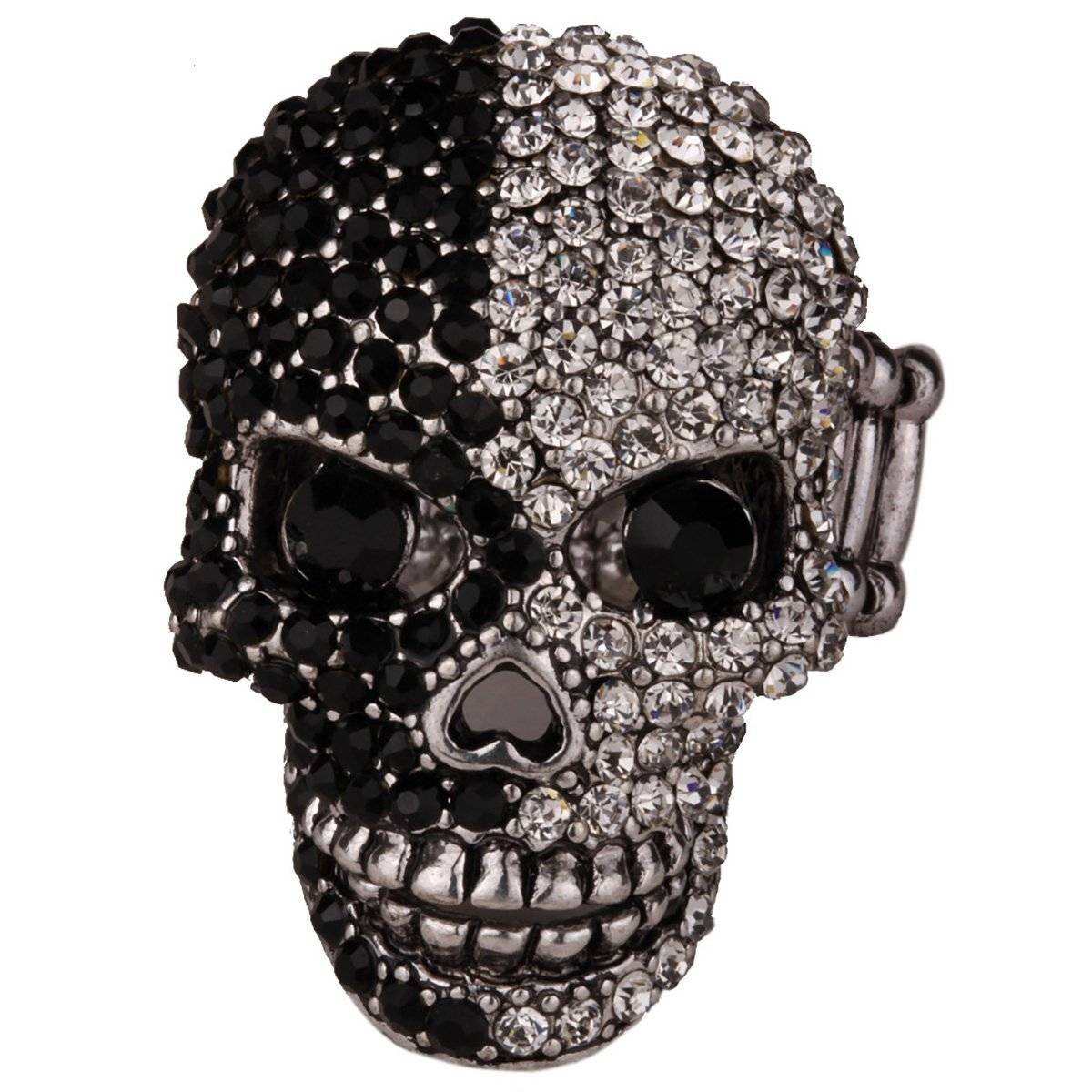 Skull Stretch Ring Women Girls Scarf Clasp/Ring Bling Gothic Jewelry – 8 Color Choices Gothtopia https://gothtopia.com