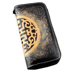 Vintage Leather Wallets For Mens Credit Cards Wallet Zipper Coin Pocket Purse Gothtopia https://gothtopia.com