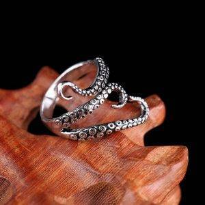 Titanium Steel Gothic Deep Sea Squid Octopus Ring – Adjustable Size Top Quality Gothtopia https://gothtopia.com
