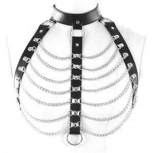 Punk Gothic Leather Metal Body Chain Bralette – Cage Body Harness Gothtopia https://gothtopia.com
