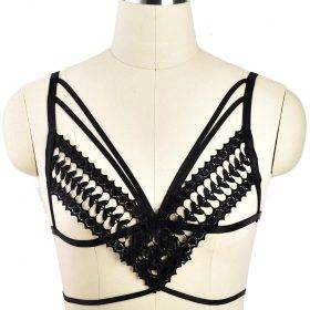 Gothic Sexy Lingerie Body Harness Bra – Cage Black Lace Bralette Gothtopia https://gothtopia.com