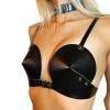 Gothic Punk Metal Rivets Faux Leather Bra – Adjustable Buckle Straps Thin Wireless – 3 Colors Gothtopia https://gothtopia.com