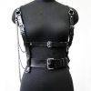 Punk Gothic Faux Leather Tassel Chain Wrapped Body Bondage Cage Gothtopia https://gothtopia.com