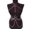 Black Gothic Tassel Suspender Belt Body Bondage Nightclub Sexy Leather Harness Gothtopia https://gothtopia.com