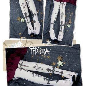 Gothic Patterned Lolita Stockings Long Cross & Arrow Printed Summer Stockings Gothtopia https://gothtopia.com