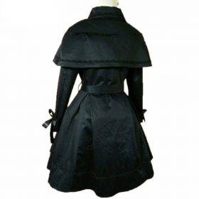 Gothic Women’s Trench Coat Black Long Coat with Cape XS-2XL Gothtopia https://gothtopia.com