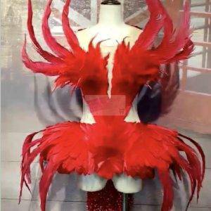Swan Feather / Black Crow Dress Costume – White, Red, Black – Size: S, M, L, XL Gothtopia https://gothtopia.com