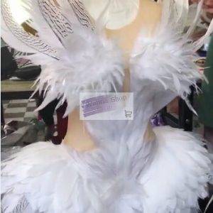 Swan Feather / Black Crow Dress Costume – White, Red, Black – Size: S, M, L, XL Gothtopia https://gothtopia.com
