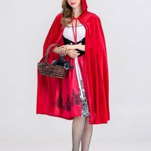 Little Red Riding Hood Costume for Women Fancy Adult Halloween Cosplay – Fairy Tale Size M-XXL Dress+Cloak Gothtopia https://gothtopia.com