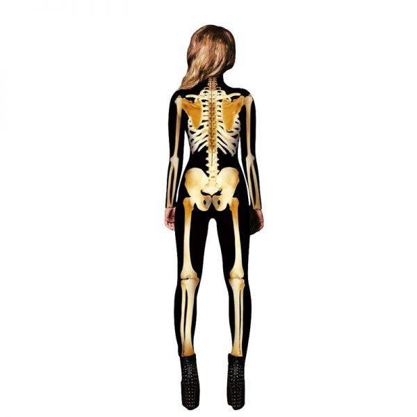 New Graveyard Halloween Cosplay Costume For Women 3D Skull Skeleton Ghost Jumpsuits Halloween Bodysuit Gothtopia https://gothtopia.com