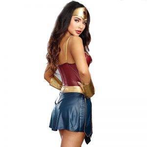 3pcs Superhero Wonder Woman Cosplay Costume Adult Justice League Sexy Halloween Women’s Dress Up Gothtopia https://gothtopia.com