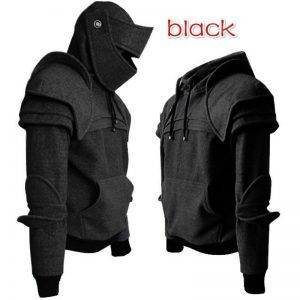 Medieval Knight Cavalier Armor Hoodie Costume Warrior Vintage Hooded Jacket Coat With Removable Mask For Men Gothtopia https://gothtopia.com