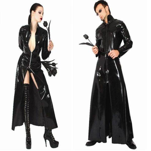 Sexy Plus Size Vinyl Clubwear Black Pvc Faux Leather Long Sleeves Gothic Long Coat Gothtopia https://gothtopia.com