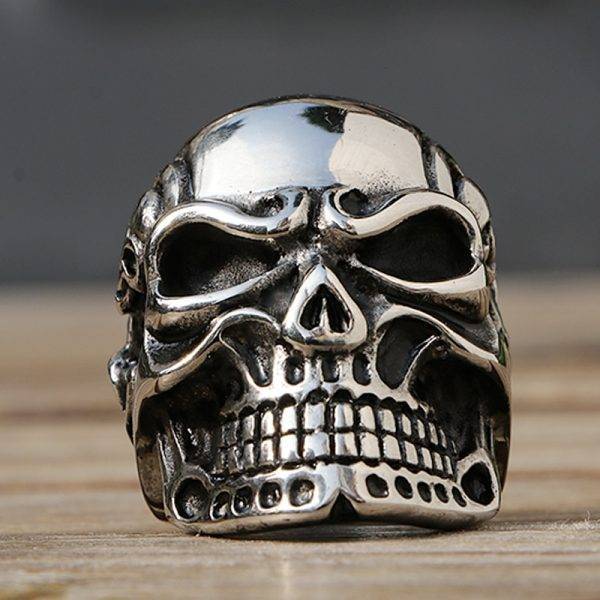 Men’s Stainless Steel Gothic Skull Biker Ring Gothtopia https://gothtopia.com