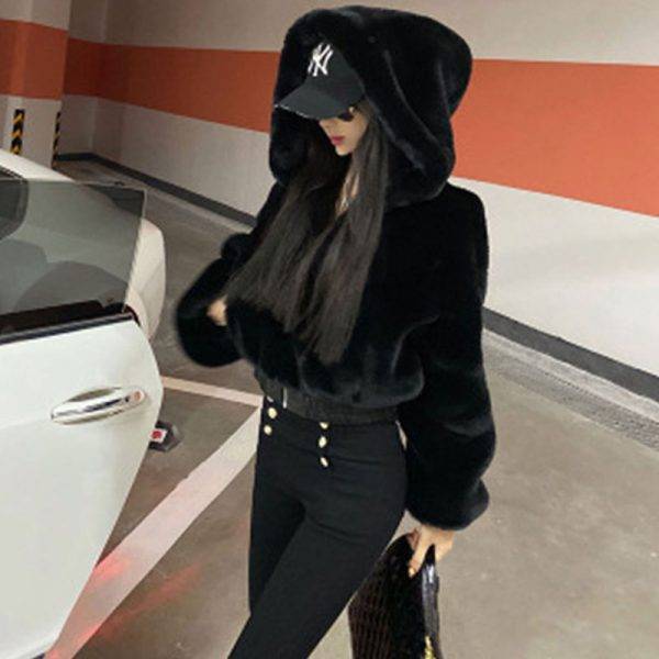 Goth Black Overcoat Streetwear Zip Up High Waist Women’s Hoodie Long Sleeve Top SML Gothtopia https://gothtopia.com