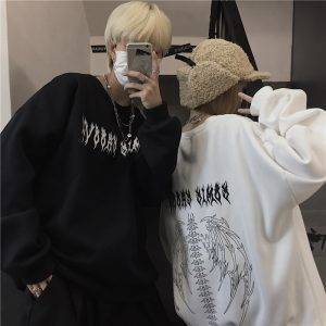 Men’s Women’s Streetwear – Gothic Oversized Black White Hoodies S-3XL Gothtopia https://gothtopia.com