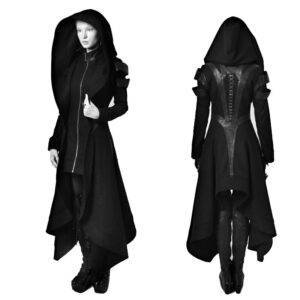 S-5XL Bandage Back Women’s Vintage Steampunk Victorian Gothic Coat with Lace Trim Gothtopia https://gothtopia.com