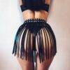 Women’s Gothic Sexy Black Leather Skirt Waist Belt BDSM Erotic Lingerie Gothtopia https://gothtopia.com