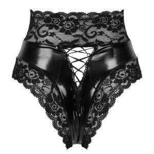 Gorgeous Sexy High Waist Wetlook Leather Latex PVC Lace-up Back Panties – S-2XL Gothtopia https://gothtopia.com