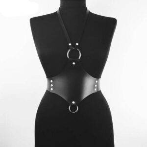 Adjustable Gothic PU Leather Harness Sexy Body Bondage Belt For Women Gothtopia https://gothtopia.com