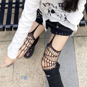 Women’s Fashion Hollow Out Black Gothic Full Body Fishnet Stockings Pantyhose Tights Gothtopia https://gothtopia.com