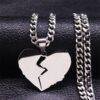 Gothic/Punk Broken Heart Stainless Steel Necklace Pendant for Women Silver Color Chain Necklaces Gothtopia https://gothtopia.com