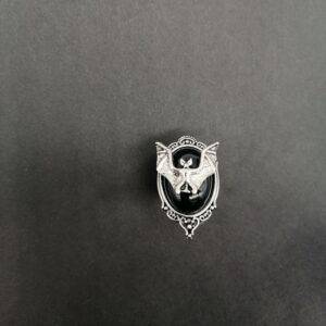 Gothic Vampire Bat Rings For Men and Women Silver plated Bat Cameo Crystal Ring Gothtopia https://gothtopia.com
